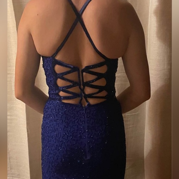BLUE PROM DRESS - Picture 3 of 3